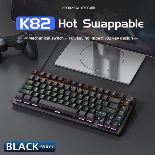 Clavier Mécanique Gamer K82 – 75% Compact, RGB, Hot-Swappable