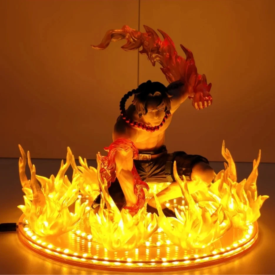 Figurine LED One Piece – Portgas D. Ace Poing de Feu | Lampe Anime Collector
