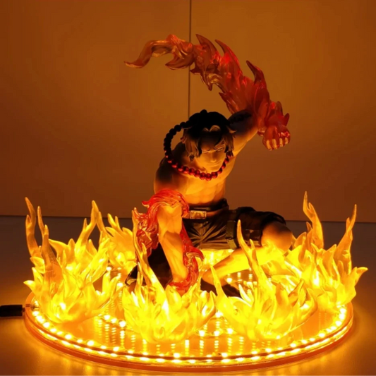Figurine LED One Piece – Portgas D. Ace Poing de Feu | Lampe Anime Collector