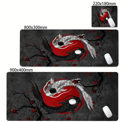 Tapis de souris XXL Japonais Koi – Gaming & Bureau | Antidérapant | Design Anime