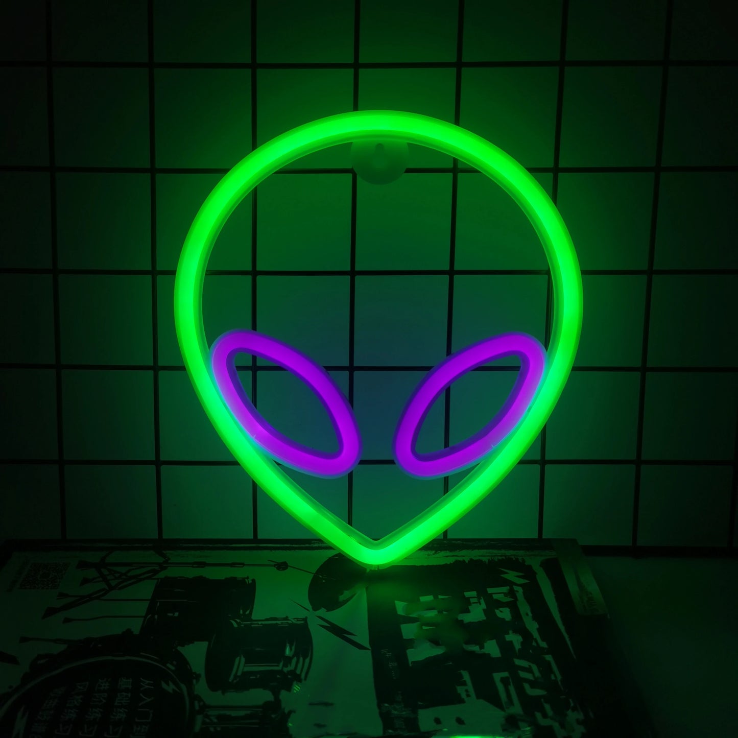 🎃 Décoration Murale LED Néon Halloween – Chauve-Souris & Fantôme