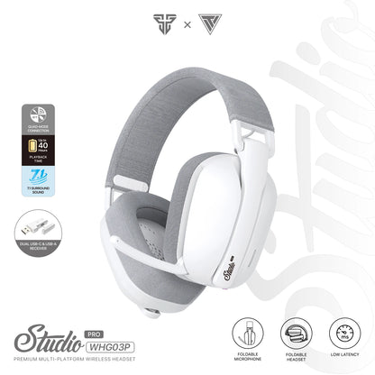 FANTECH WHG03P Studio Pro – Casque Gaming 7.1 Sans Fil & Filaire – Bluetooth + Micro Réduction de Bruit