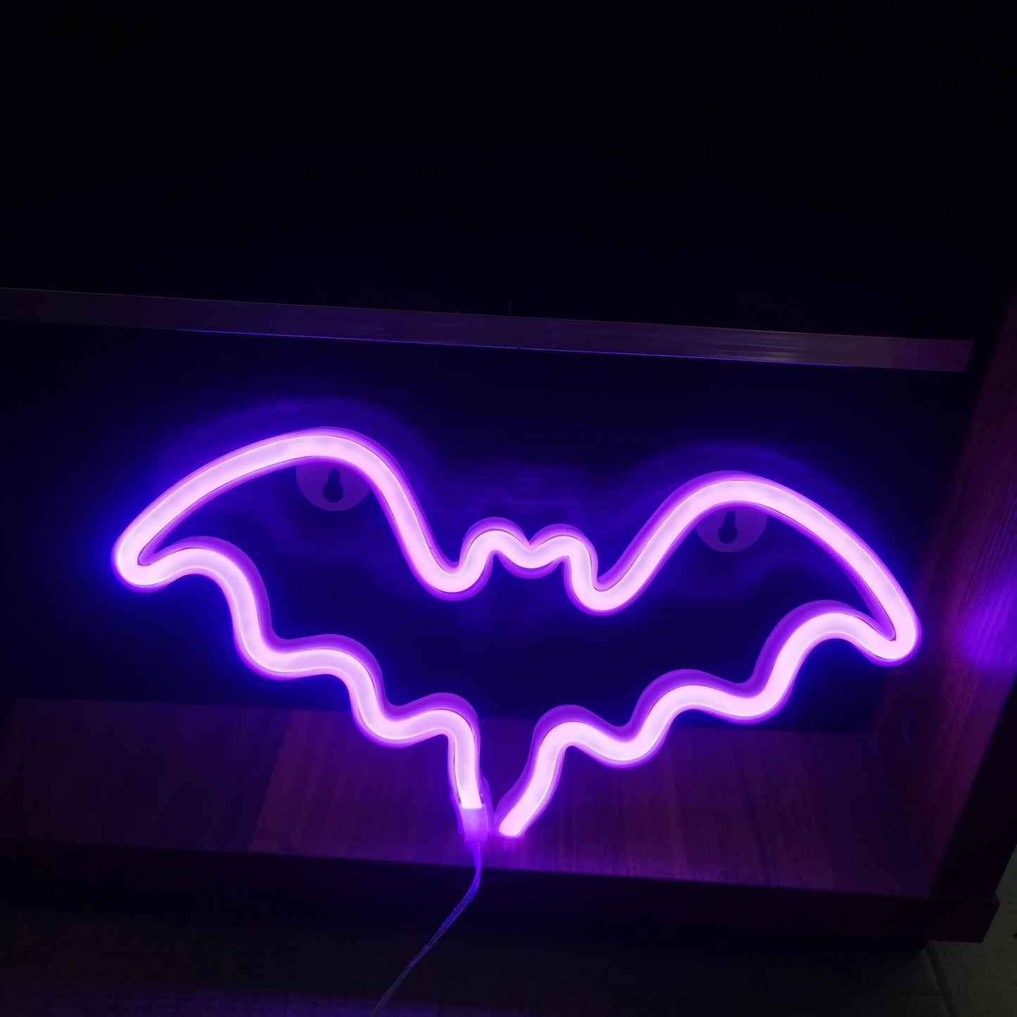 🎃 Décoration Murale LED Néon Halloween – Chauve-Souris & Fantôme