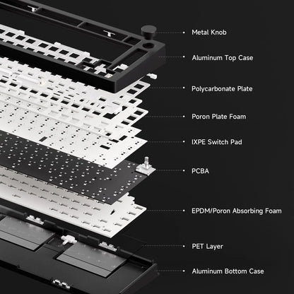 Akko MonsGeek M1 V5 – Clavier mécanique Barebone 75% Tri-Mode, VIA Compatible, Échange à chaud, RGB, Batterie 8000 mAh