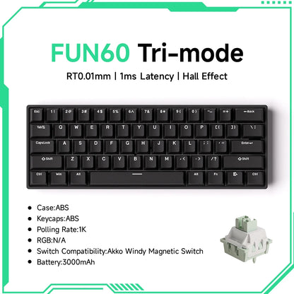 Clavier Gaming Monsgeek FUN60 Pro & MAX – Switchs Magnétiques, 60% Compact, 8K Polling Rate, ARGB