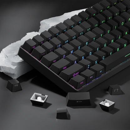 Set de Keycaps PBT Noirs – 123 Touches, Rétroéclairés, Profil Cherry