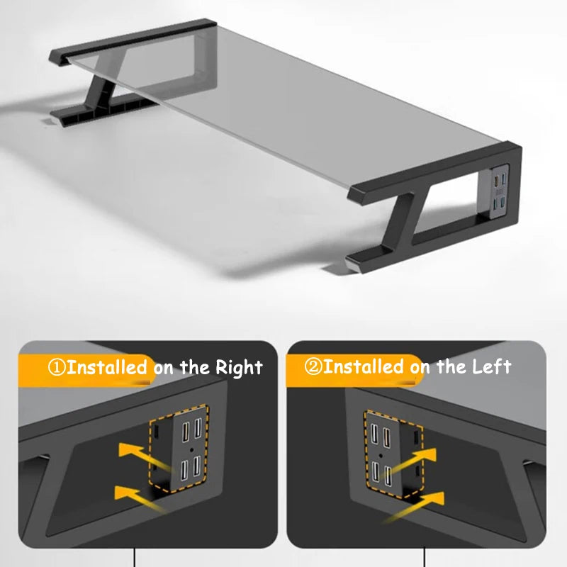 Support de Moniteur avec Hub USB – Ergonomique, Charge Intégrée & Design Moderne