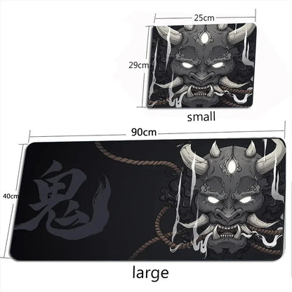Tapis de souris XXL Oni Japonais – Gaming & Bureau | Antidérapant | Design Masque Démon