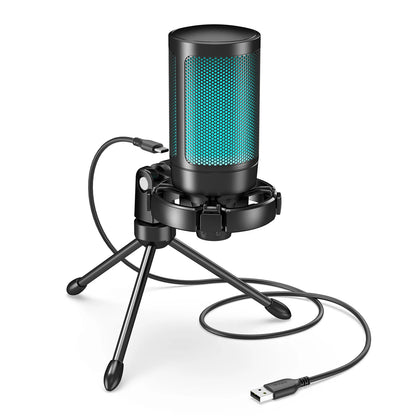 Microphone USB Gamer FIFINE AmpliGame A2 – Condensateur RGB | Tactile mute | Trépied inclus | PC, PS4/PS5