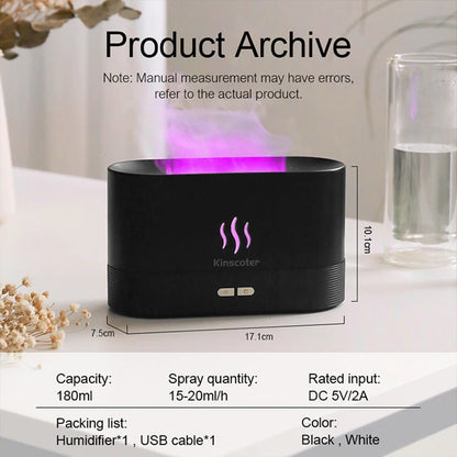 Diffuseur d’Arôme & Humidificateur à Effet Flamme – Kinscoter