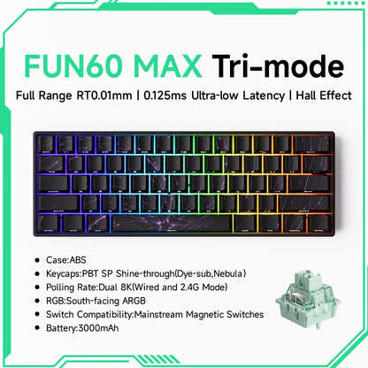 Clavier Gaming Monsgeek FUN60 Pro & MAX – Switchs Magnétiques, 60% Compact, 8K Polling Rate, ARGB