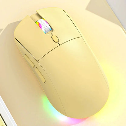 Souris de Jeu Tri‑Mode 4800 DPI – Bluetooth, 2,4 GHz & Filaire, RGB, Rechargeable