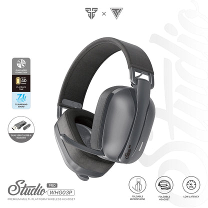 FANTECH WHG03P Studio Pro – Casque Gaming 7.1 Sans Fil & Filaire – Bluetooth + Micro Réduction de Bruit