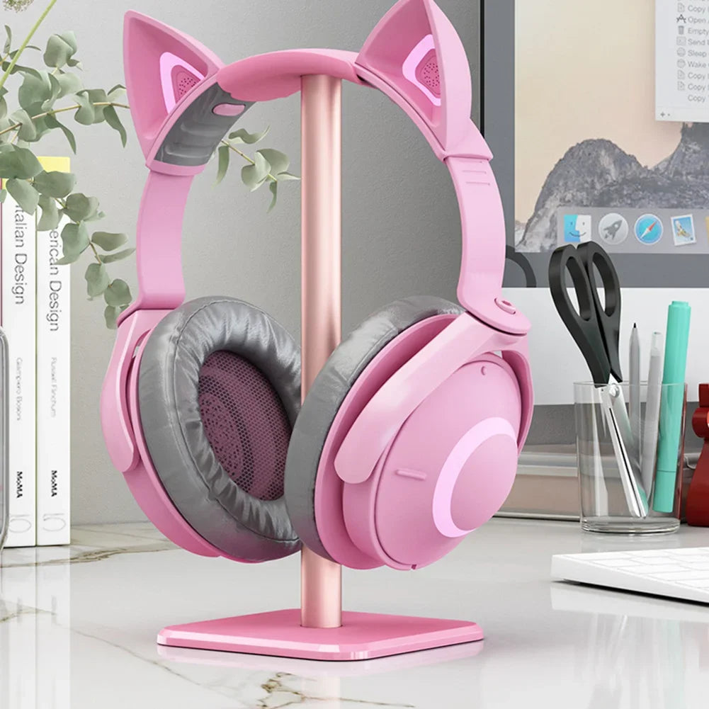Support de Casque en Alliage d'Aluminium – Design Élégant, Base Antidérapante, Organisateur Bureau