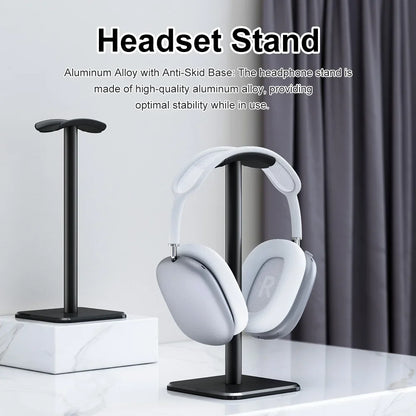 Support de Casque en Alliage d'Aluminium – Design Élégant, Base Antidérapante, Organisateur Bureau