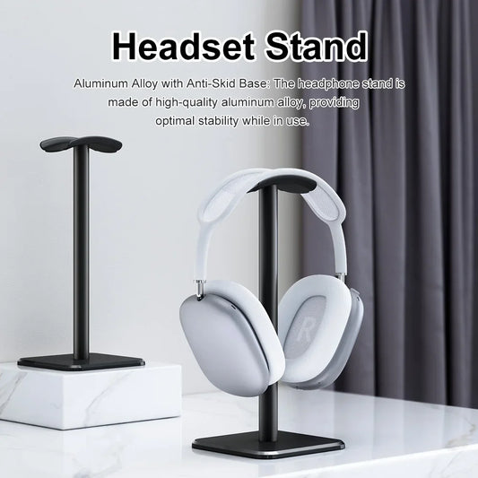 Support de Casque en Alliage d'Aluminium – Design Élégant, Base Antidérapante, Organisateur Bureau