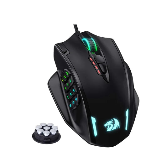 Redragon M908 Impact – Souris Gaming Filaire RGB, 12400 DPI, 18 Boutons Programmables, Poids Ajustable