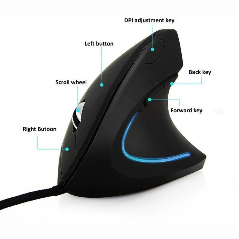 Souris Ergonomique Gaming RVB Verticale – Confort & Performance