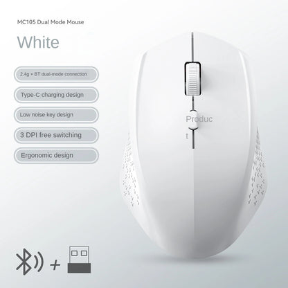 Souris Sans Fil Bluetooth 5.2 & 2.4G – Silencieuse | Rechargeable | 1600 DPI | PC & Mac