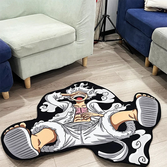 Tapis One Piece Luffy Gear 5 – Tapis d’Anime en Peluche Antidérapant