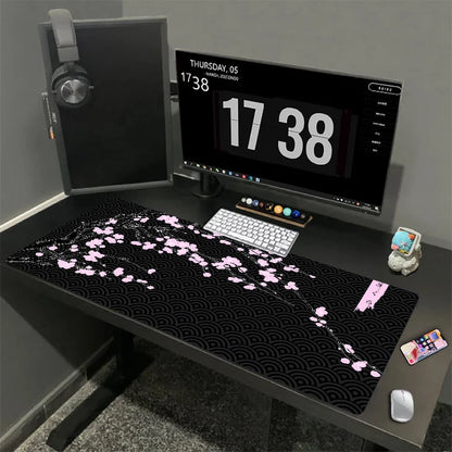 Tapis de souris XXL Sakura Japonais – Gaming & Bureau | Antidérapant | Design Fleurs de Cerisier