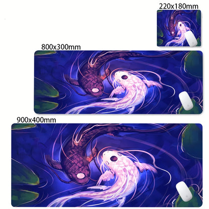 Tapis de souris XXL Japonais Koi – Gaming & Bureau | Antidérapant | Design Anime