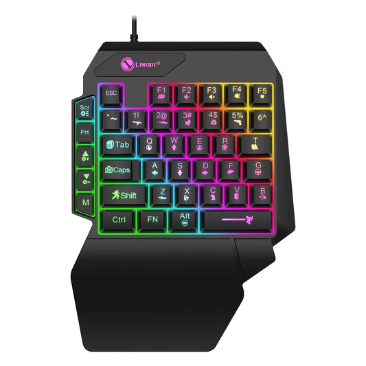 Clavier Gaming Une Main 35 Touches – Rétroéclairage RGB, USB Filaire, Compact et Ergonomique