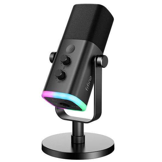 Microphone Gamer & Streaming FIFINE AM8 – Dynamique USB/XLR | RGB | Bouton tactile mute | PC, PS5/PS4