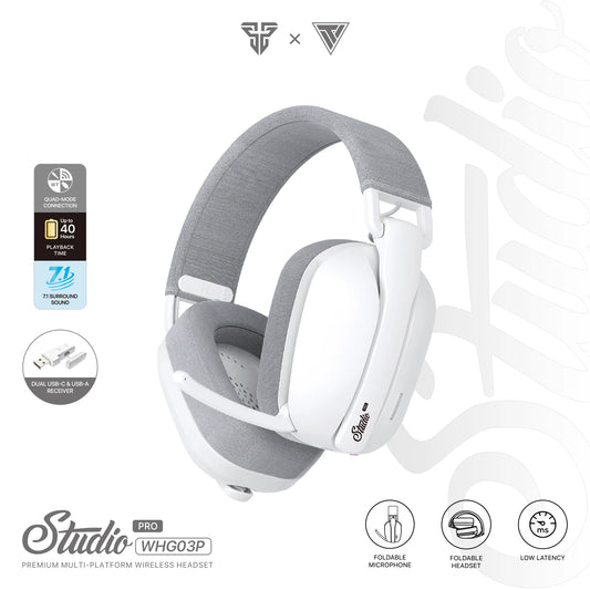 FANTECH WHG03P Studio Pro – Casque Gaming 7.1 Sans Fil & Filaire – Bluetooth + Micro Réduction de Bruit