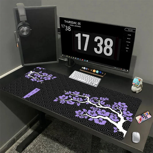 Tapis de souris XXL Sakura Japonais – Gaming & Bureau | Antidérapant | Design Fleurs de Cerisier