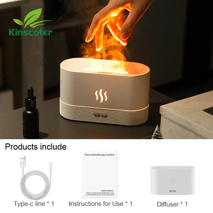 Diffuseur d’Arôme & Humidificateur à Effet Flamme – Kinscoter