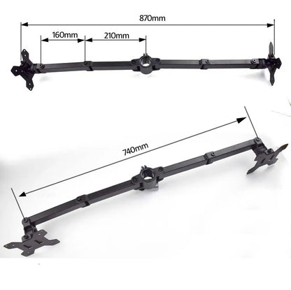 Support double écran ajustable – Fixation par serrage – Rotation à 360°