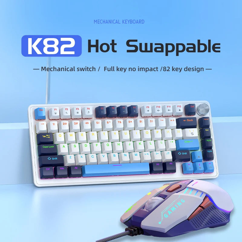 Clavier Mécanique Gamer K82 – 75% Compact, RGB, Hot-Swappable