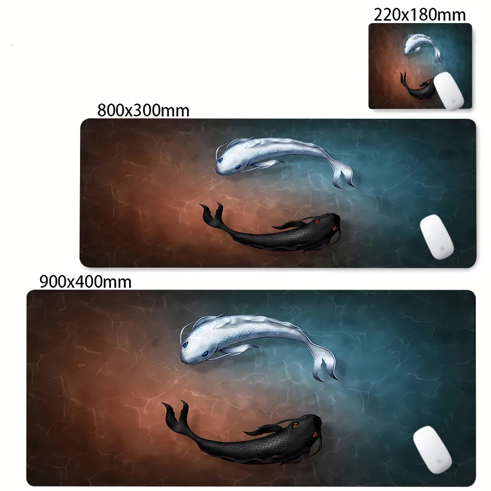 Tapis de souris XXL Japonais Koi – Gaming & Bureau | Antidérapant | Design Anime