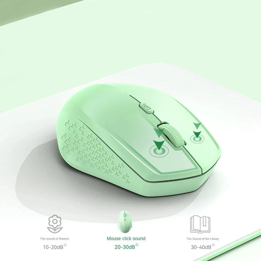 Souris Sans Fil Bluetooth 5.2 & 2.4G – Silencieuse | Rechargeable | 1600 DPI | PC & Mac