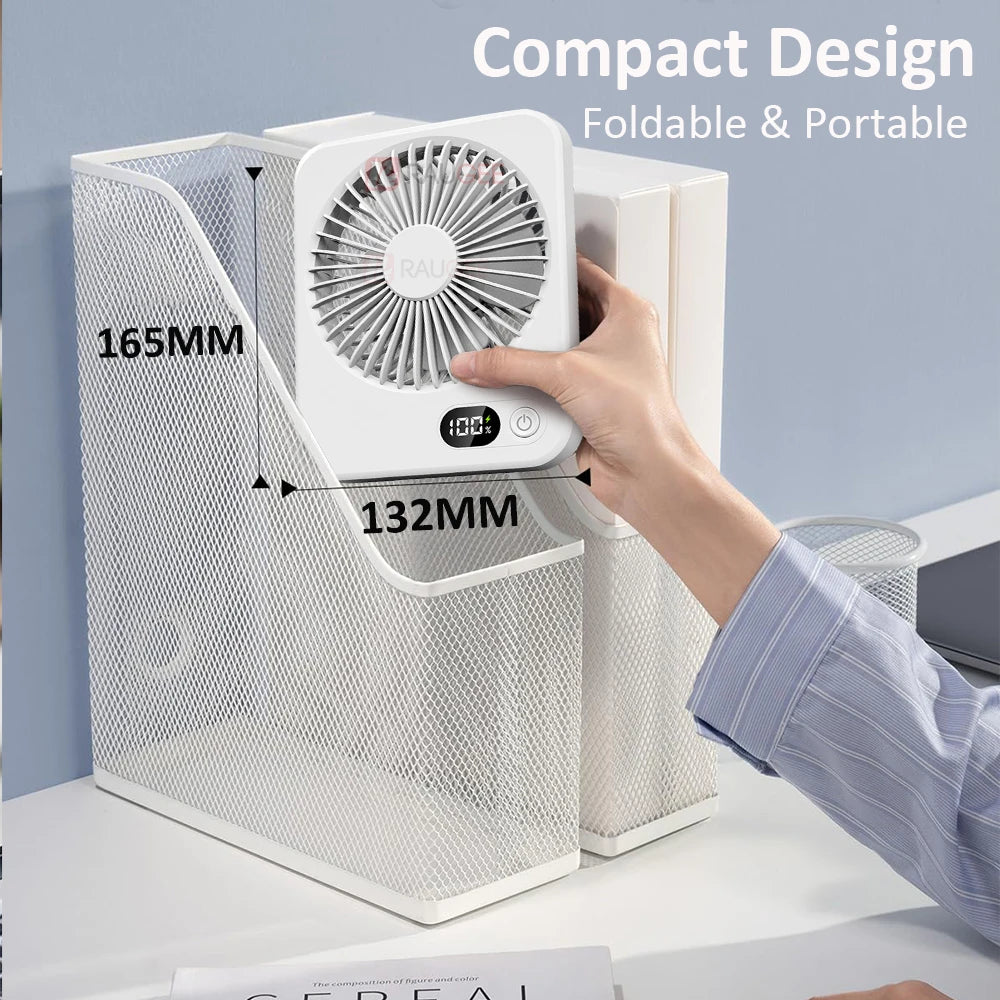 Ventilateur de Bureau Portable 3 en 1 – Silencieux & Rechargeable