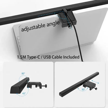 Barre lumineuse LED pour écran PC – Lampe de bureau USB, 3 températures de couleur, luminosité réglable, protection des yeux, montage sans encombrement