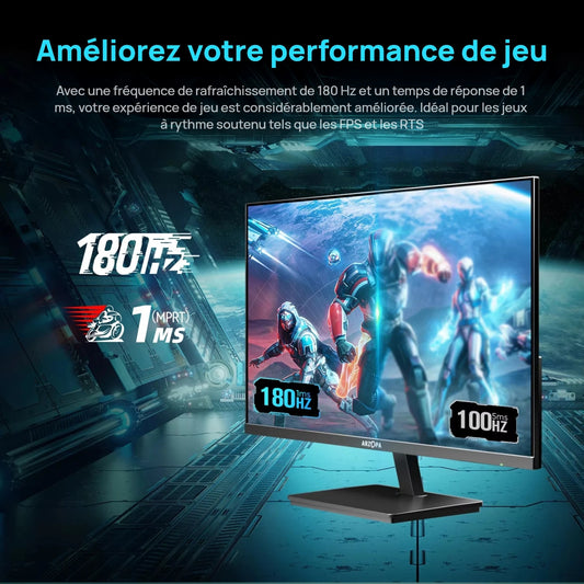 ARZOPA M1RC – Moniteur Gaming 27" QHD 2K, 180Hz, IPS, FreeSync, 1ms