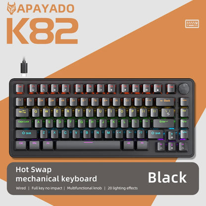 Clavier Mécanique Gamer K82 – 75% Compact, RGB, Hot-Swappable