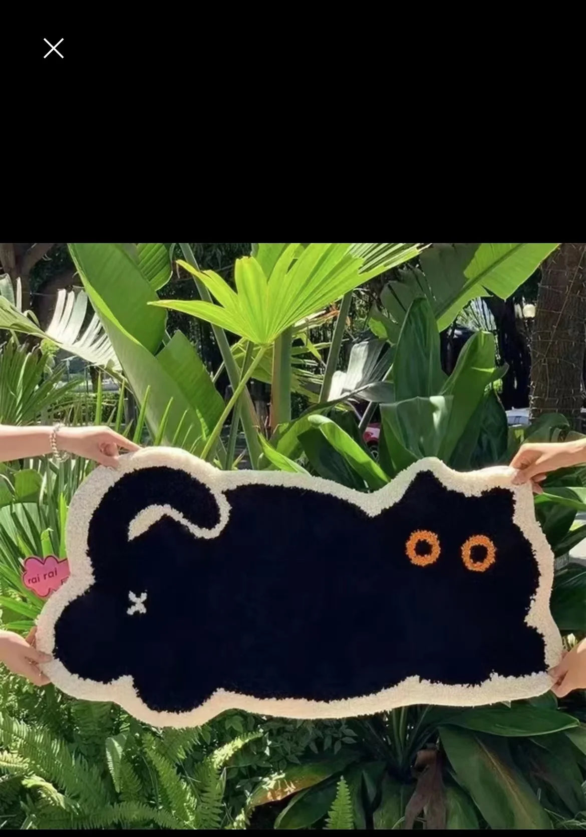 Tapis de Sol Chat Noir – Design Mignon en Imitation Cachemire – Déco Chambre & Salle de Bain