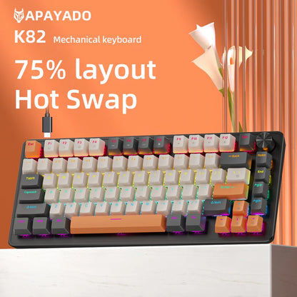 Clavier Mécanique Gamer K82 – 75% Compact, RGB, Hot-Swappable