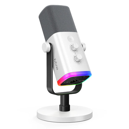Microphone Gamer & Streaming FIFINE AM8 – Dynamique USB/XLR | RGB | Bouton tactile mute | PC, PS5/PS4
