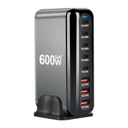 Chargeur Rapide USB Type-C 600W GaN 3.0 - 8 Ports Ultra-Puissants
